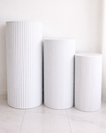 Round White Solid Ripple Plinths